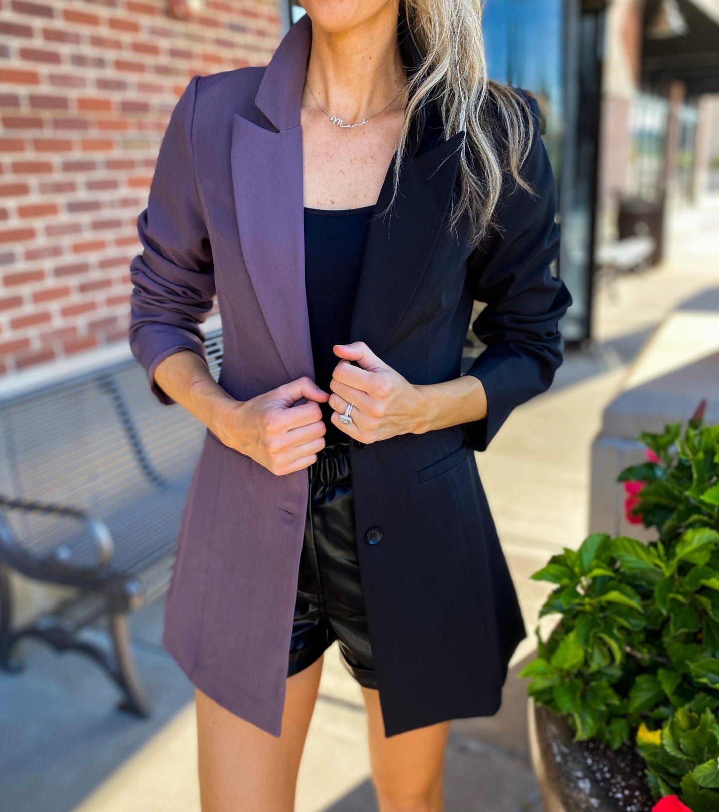 This or That Color Block Blazer