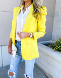 Yolanda Puff Shoulder Blazer (Yellow)