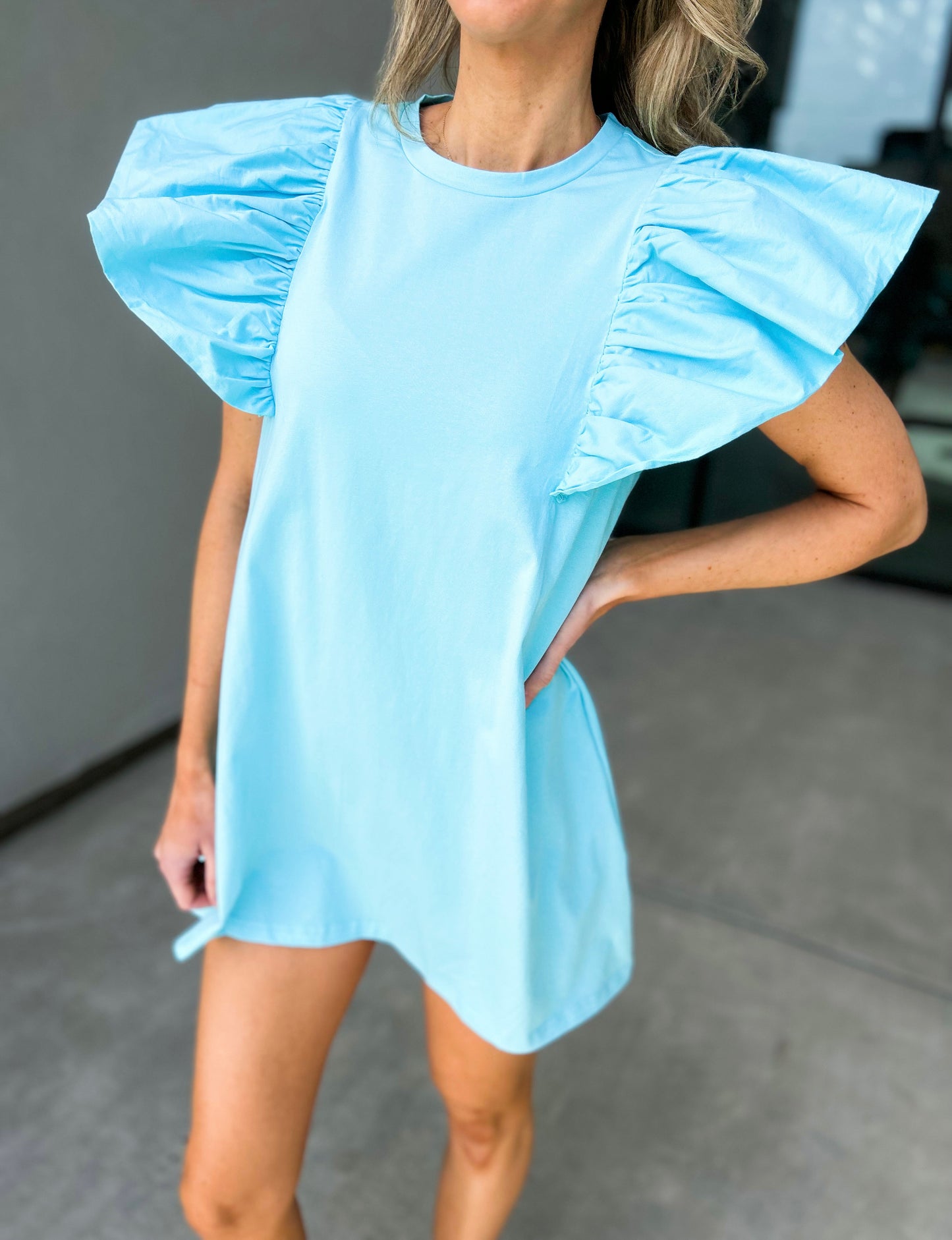 Flare Sleeve Casual Dress