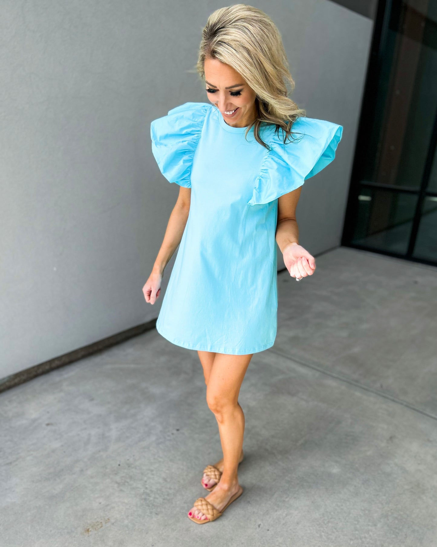 Flare Sleeve Casual Dress