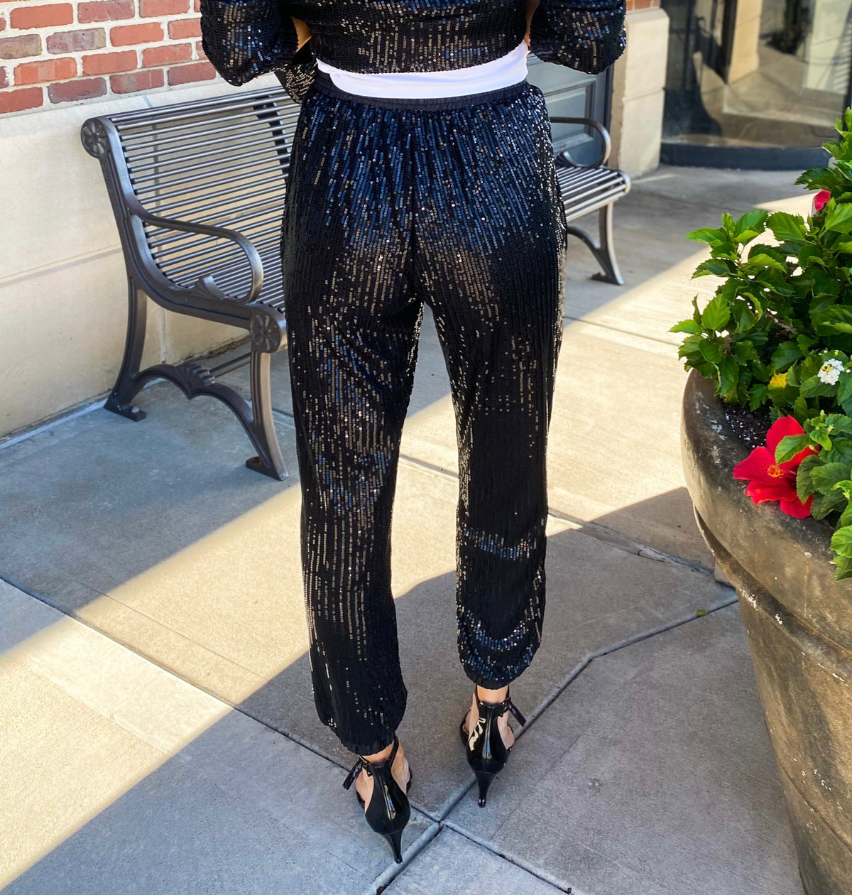 Nayla Elastic Waist Sequin Joggers