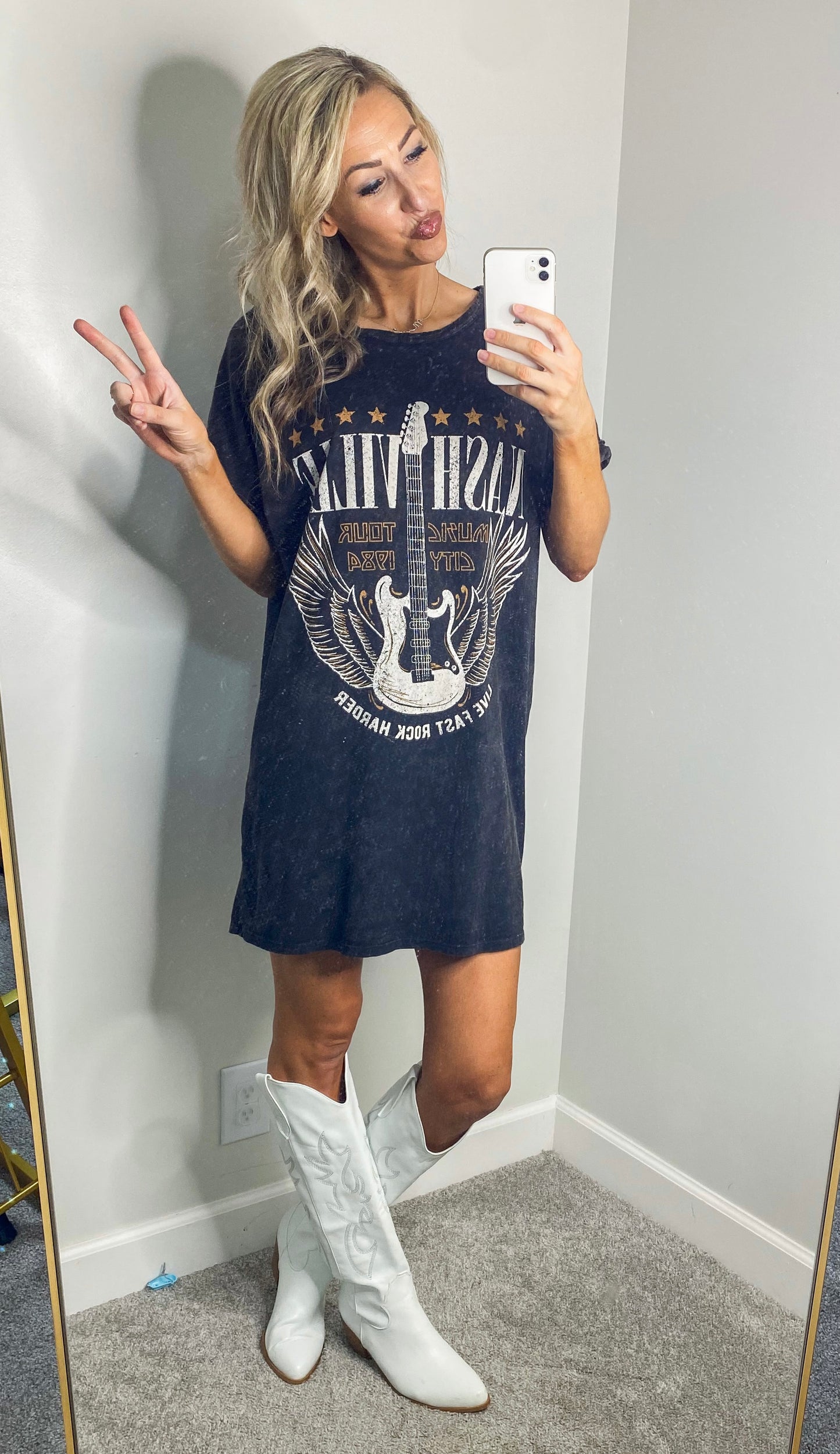 Nashville Music City Oversized T-Shirt Dress