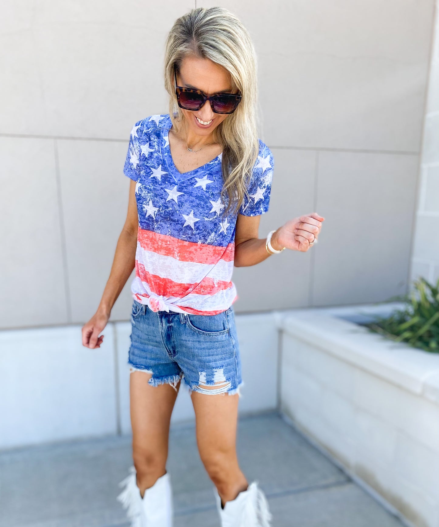 American Flag Burnout Tee