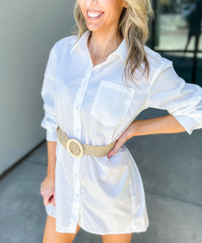 Brenna Button Up Tunic Dress/Cover Up