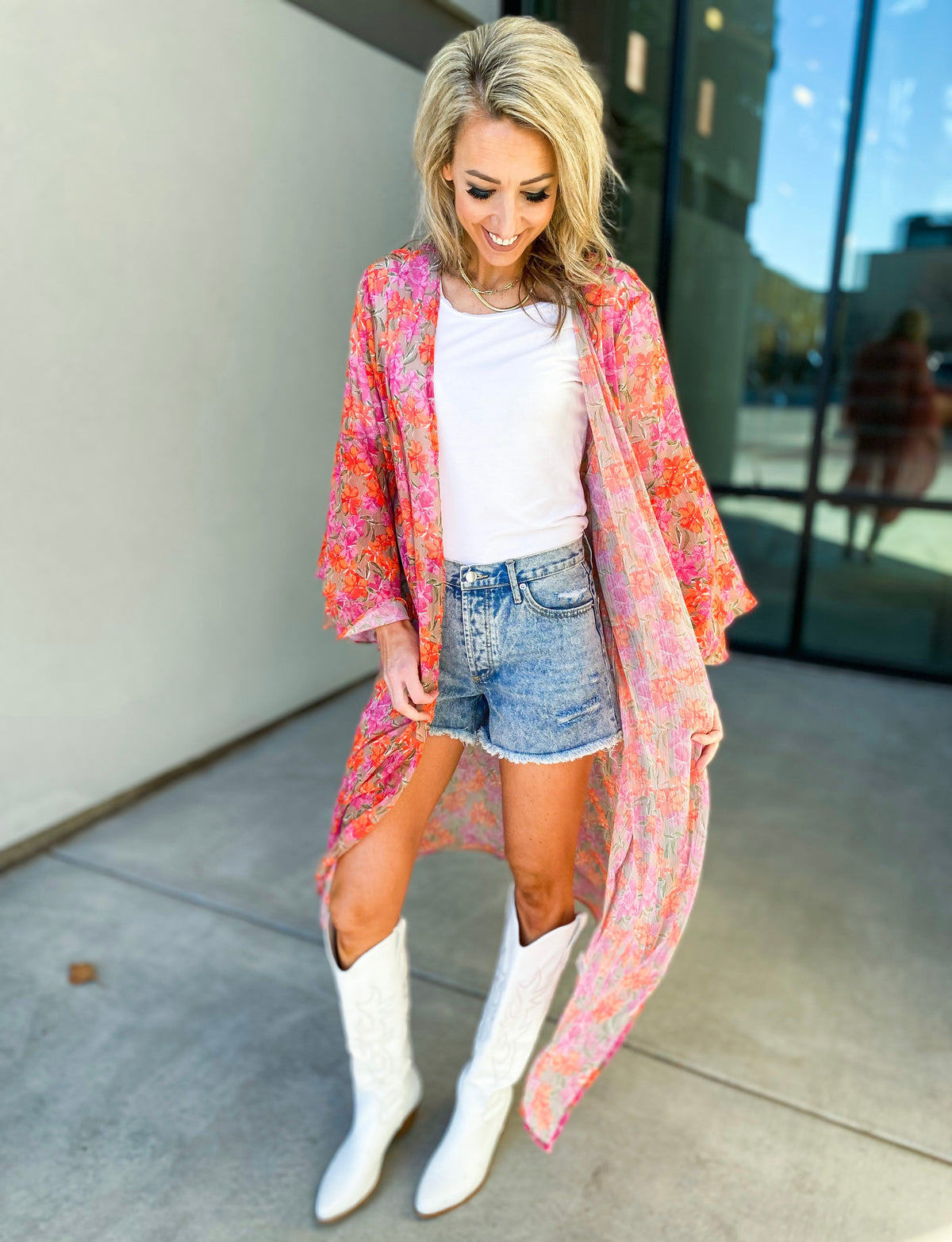 June in Bloom Floral Kimono