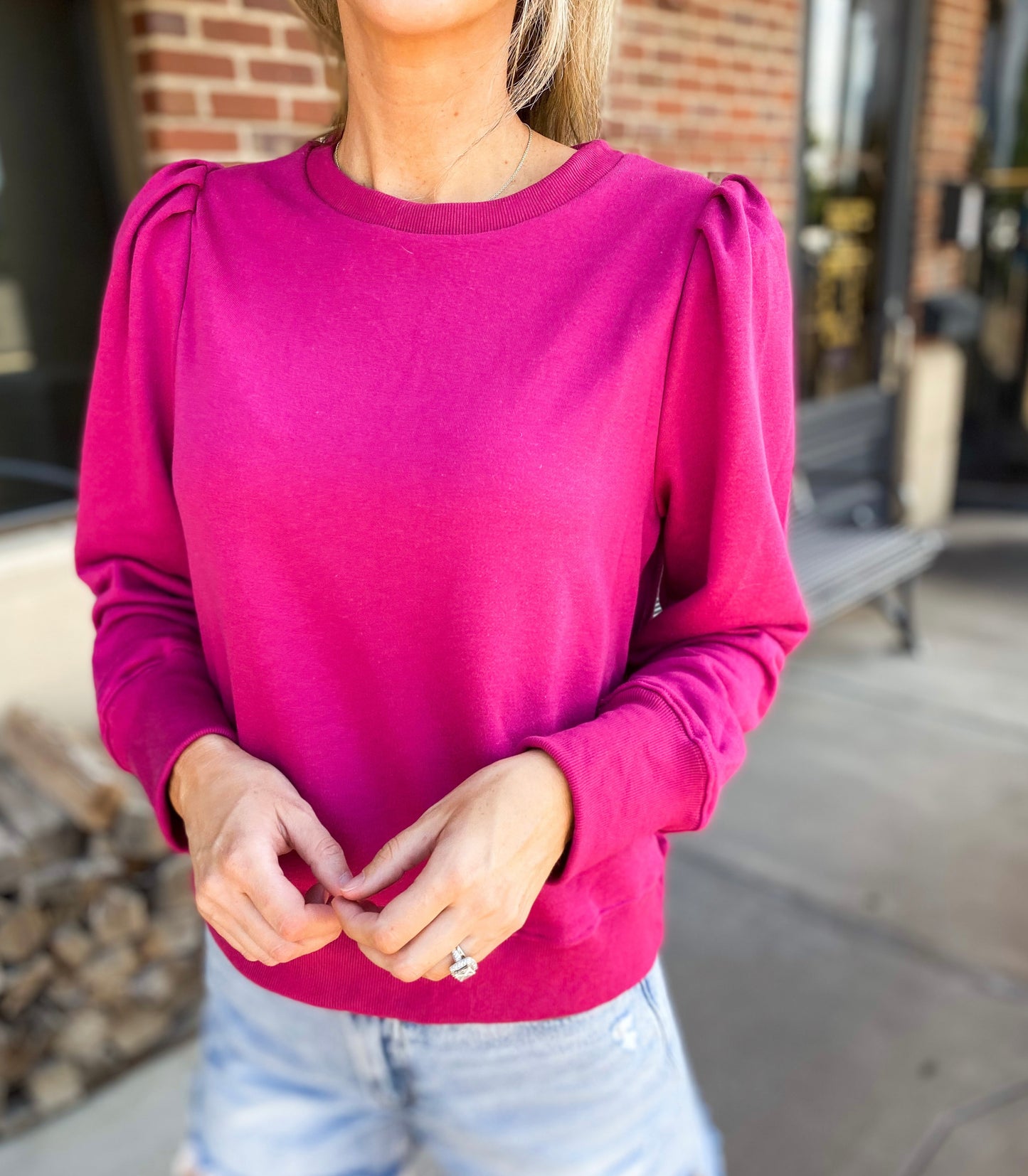 Bristol Puff Shoulder Sweatshirt