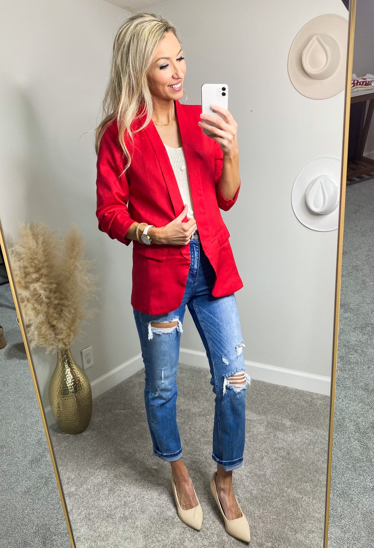 Bonny Boyfriend Blazer (Red)