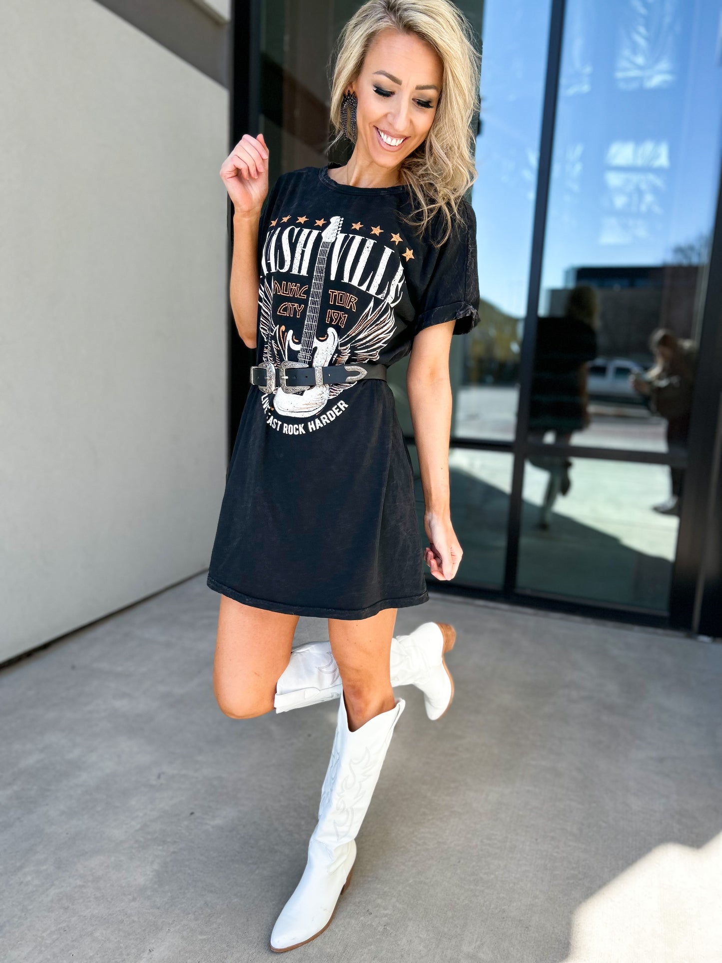 Nashville Music City Oversized T-Shirt Dress