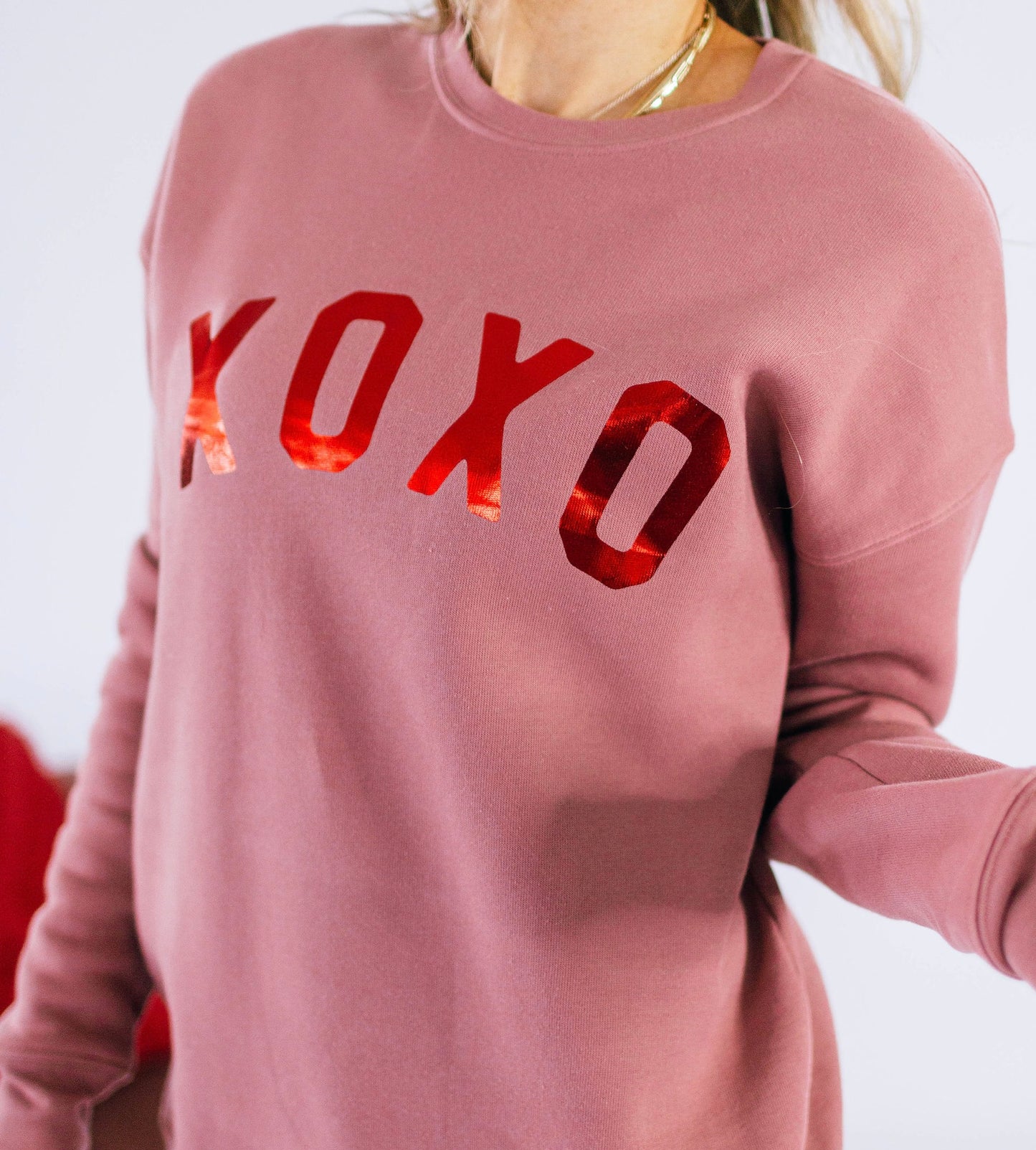 XOXO Red Foil Sweatshirt