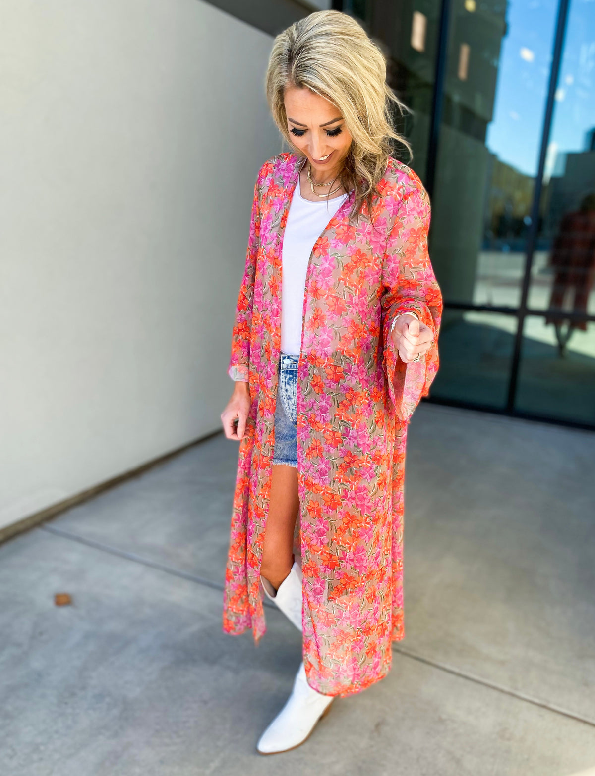 June in Bloom Floral Kimono