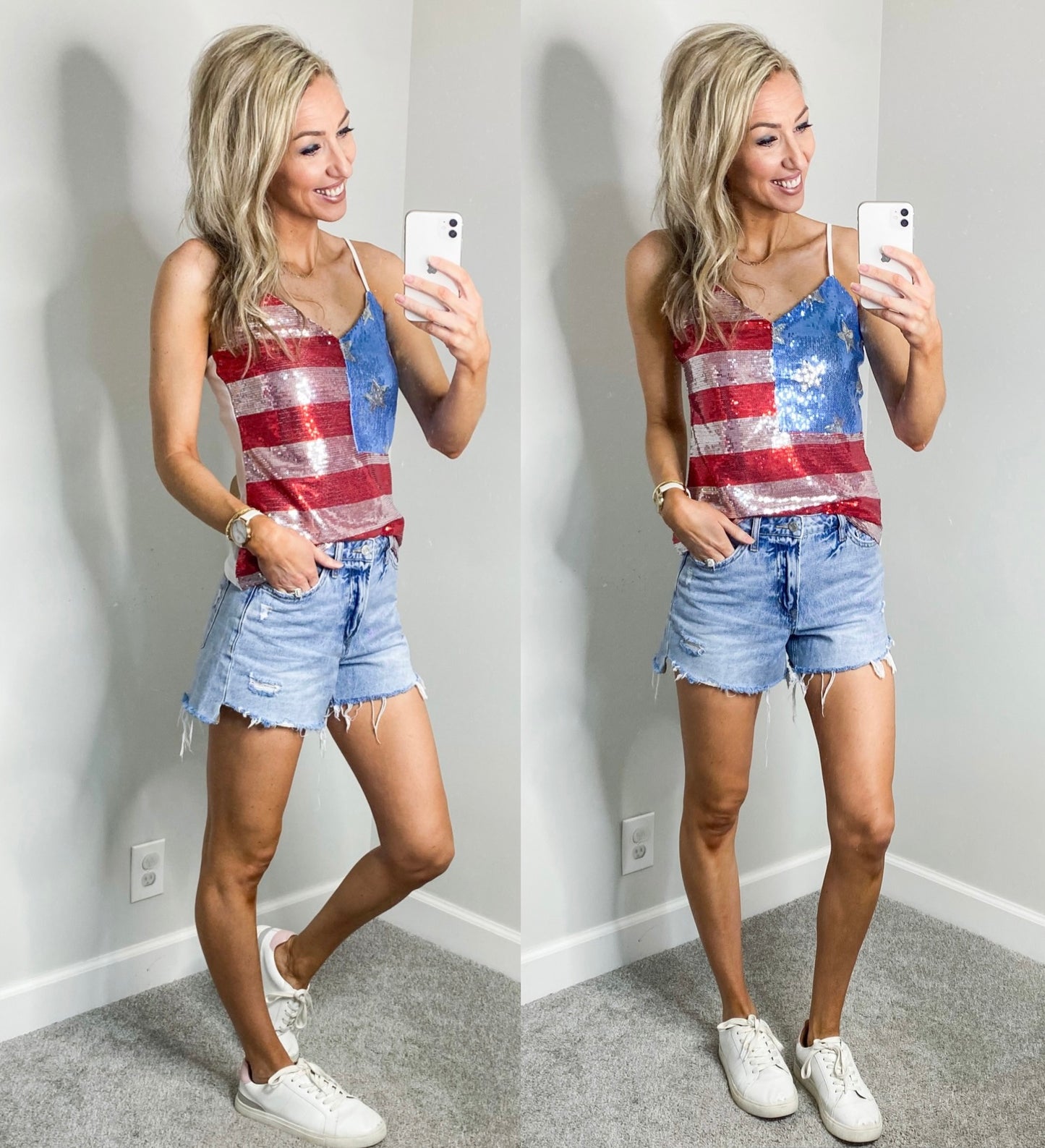 Red White and Boujee Sequin Tank