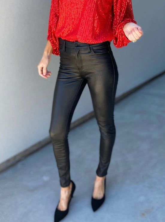 KANCAN Gemma High Rise Super Skinny Faux Leather Pants