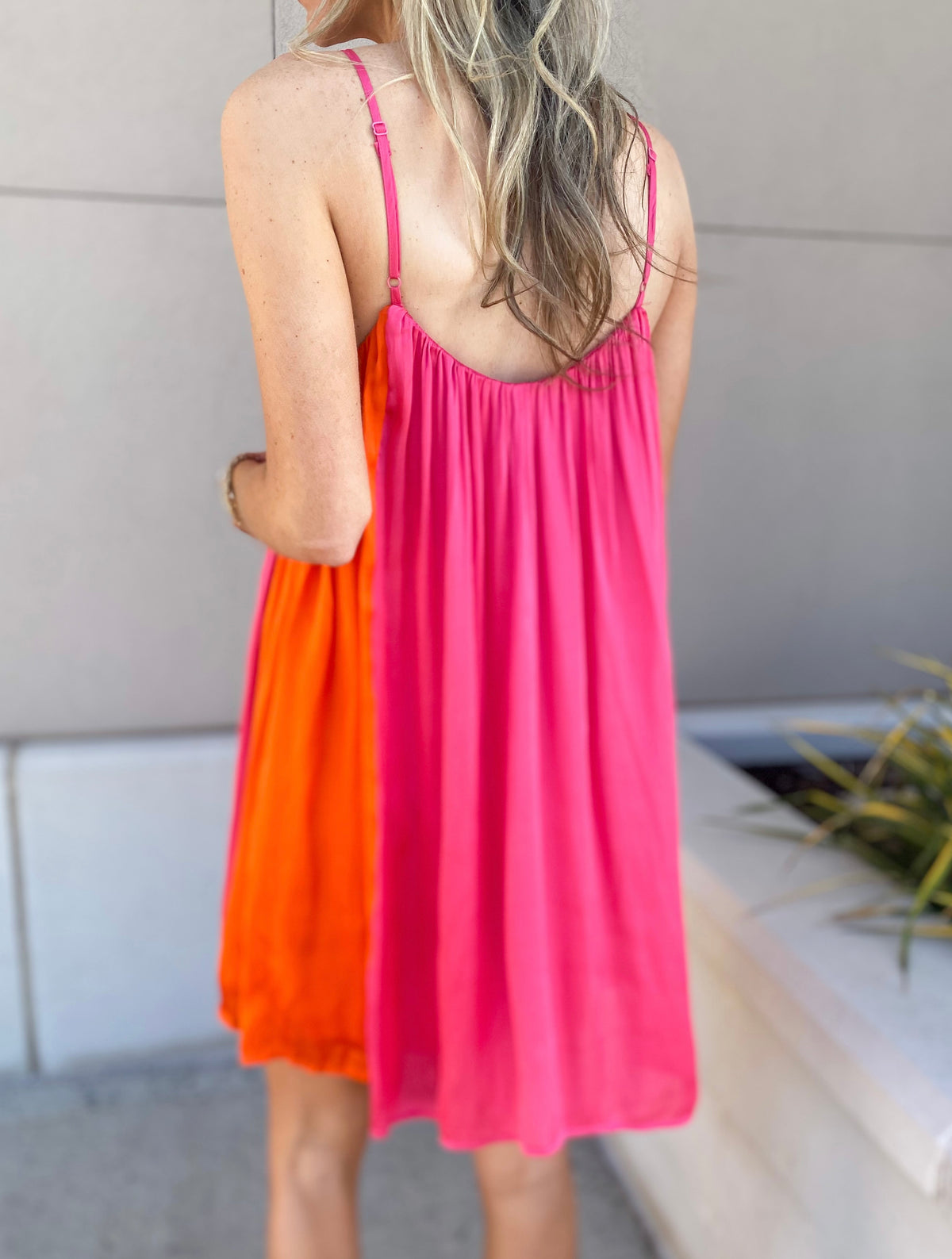 Uma Satin Color Block Dress