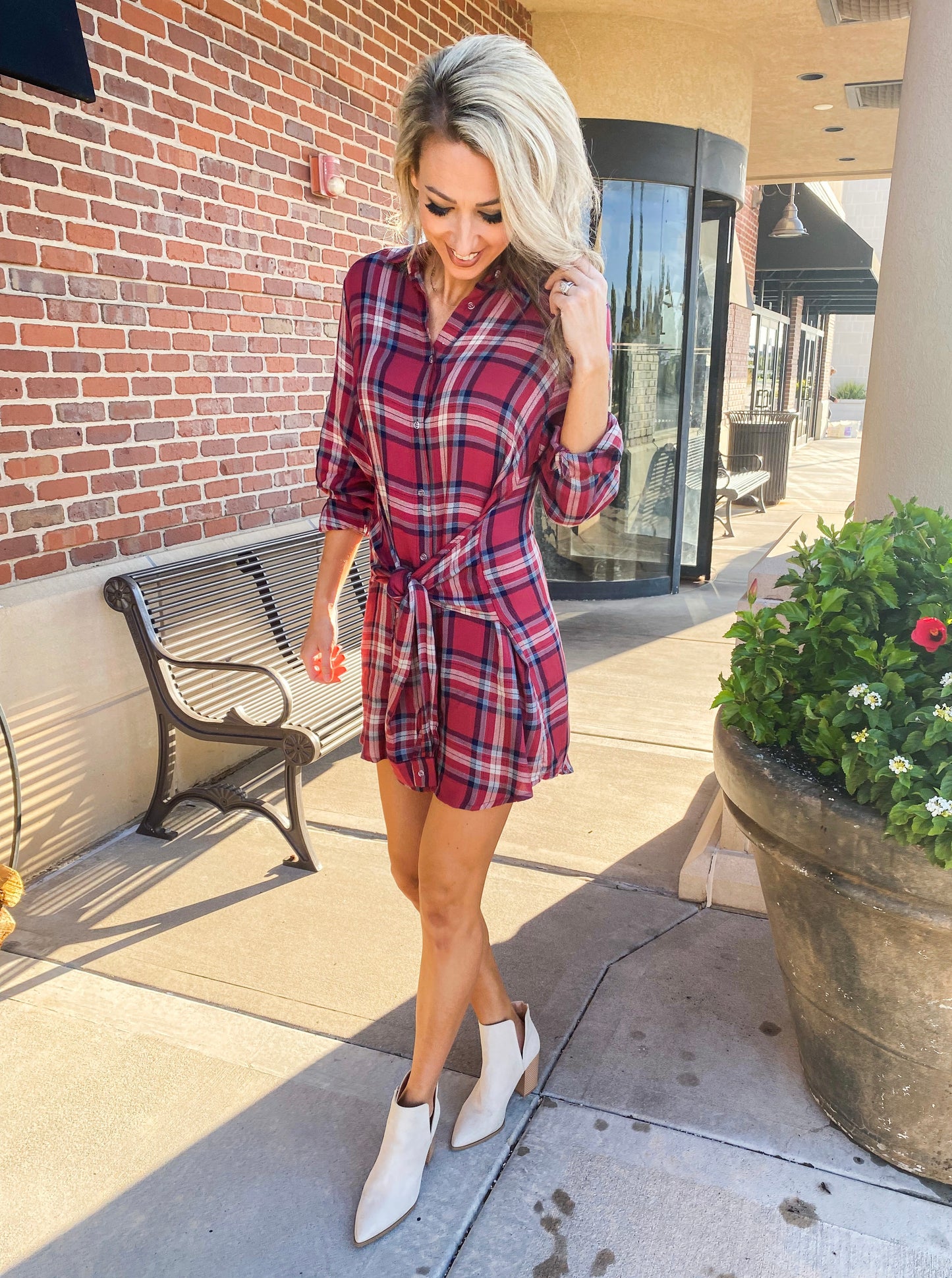 Ellington Plaid Shirt Dress