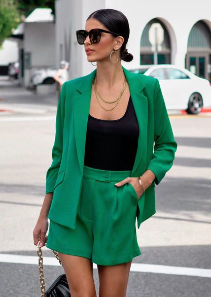 Demi Floral Lined Blazer (Green)