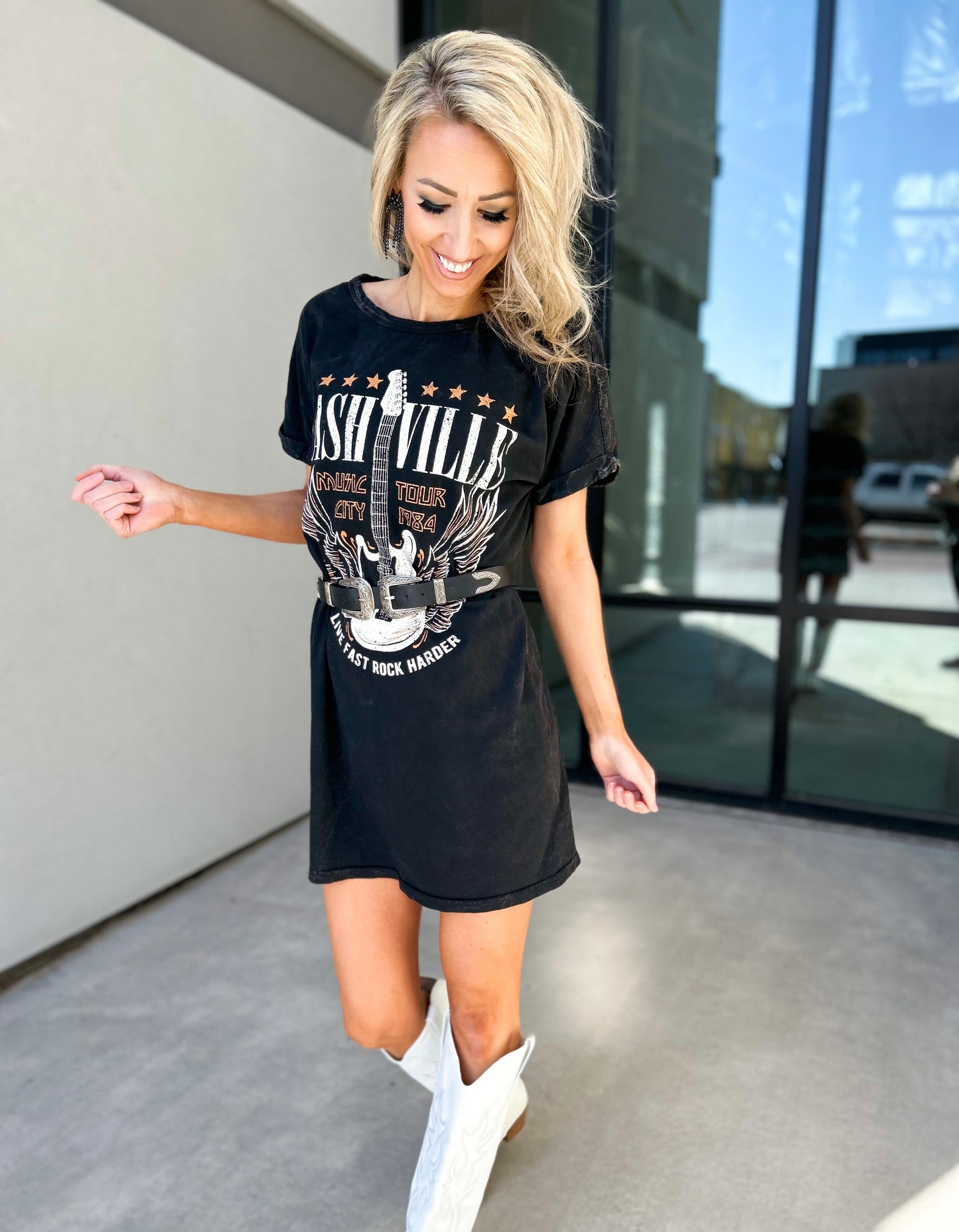 Nashville Music City Oversized T-Shirt Dress