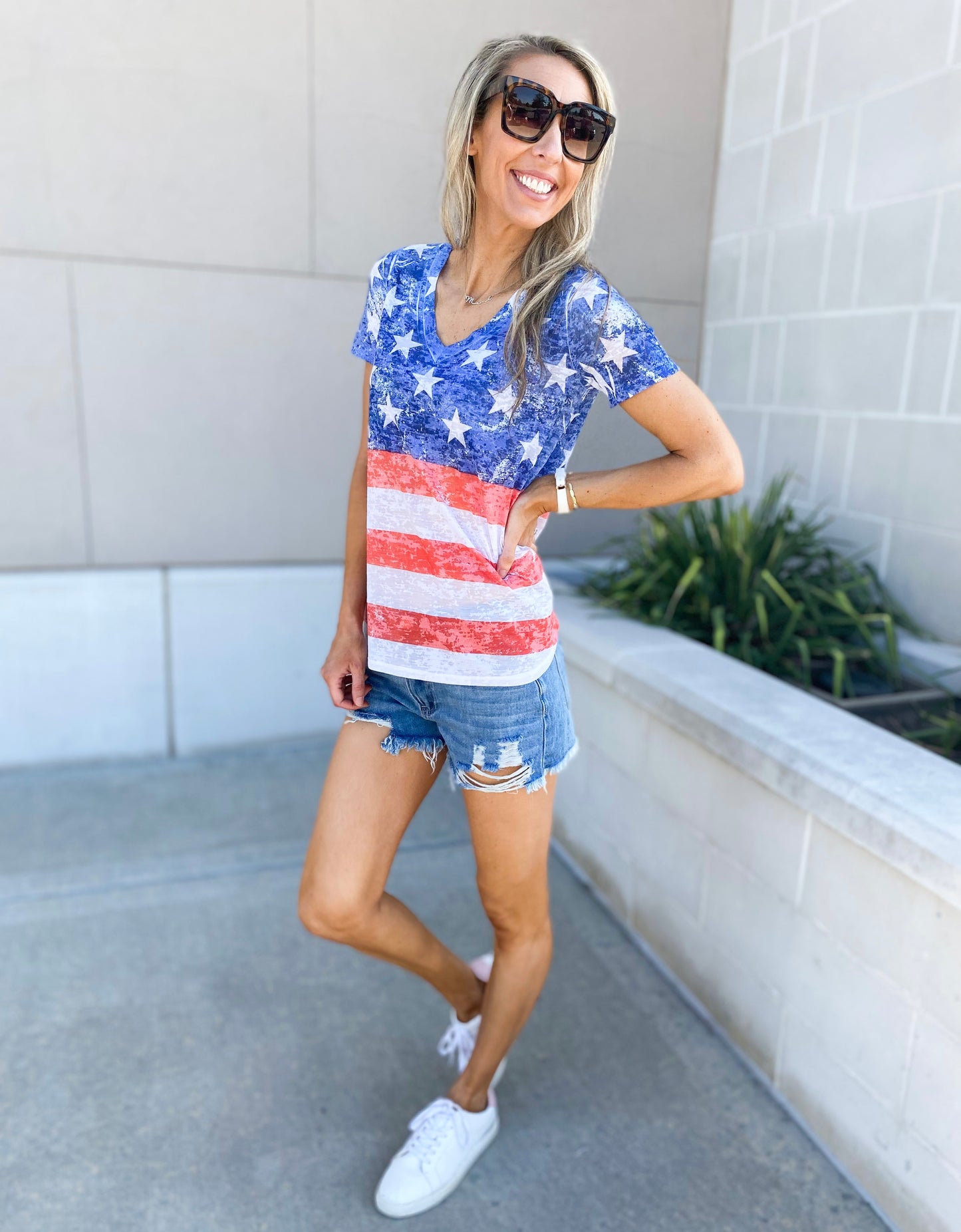 American Flag Burnout Tee