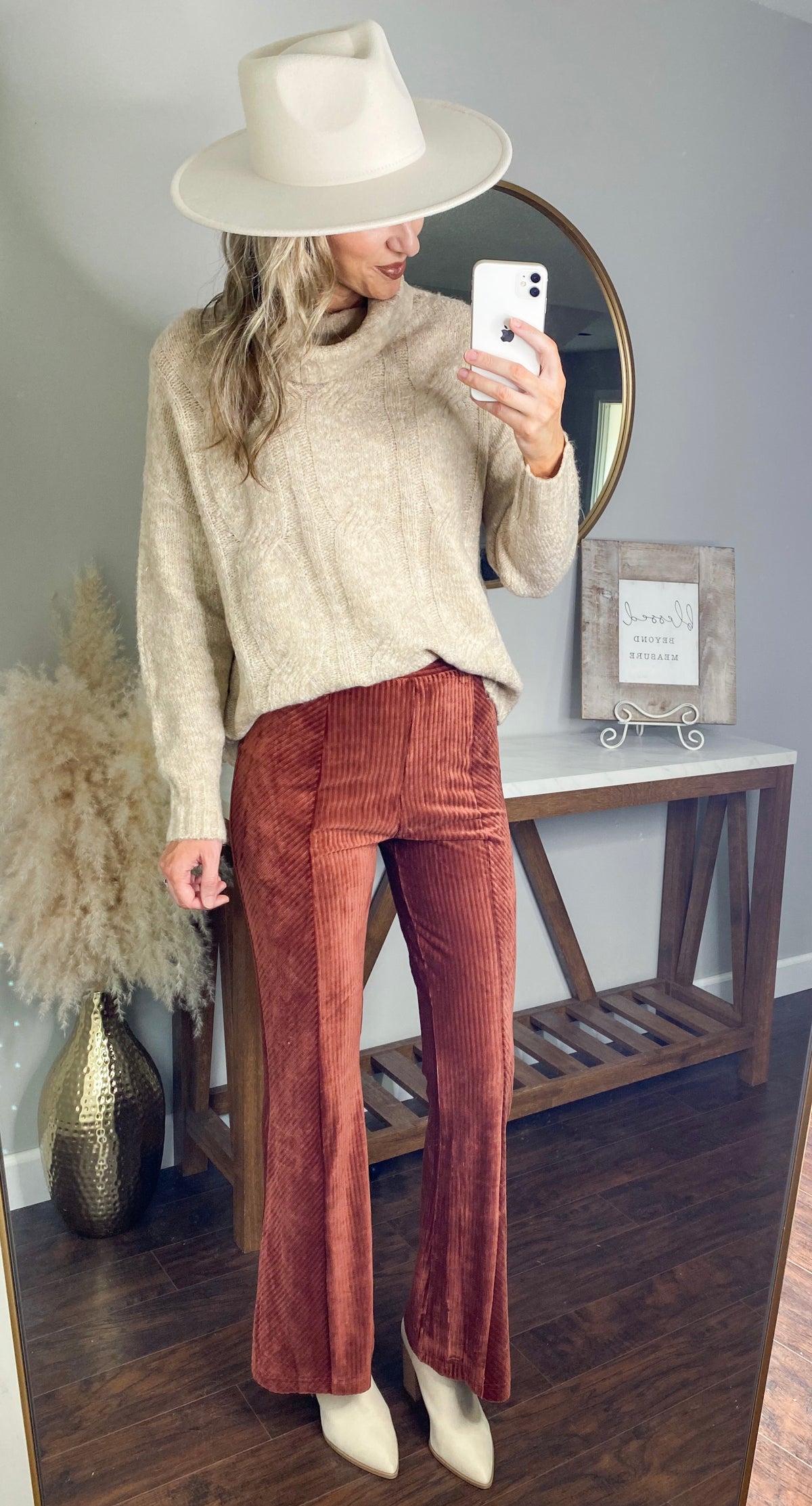 Tucker Ribbed Velvet Stretch Flare Pants