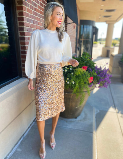 Nishelle Balloon Sleeve Sweater (Ivory)