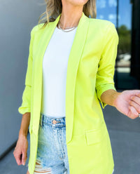 Bonny Long Boyfriend Blazer (Lemon Lime)