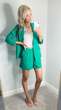 Demi High Waisted Elastic Shorts (Green)