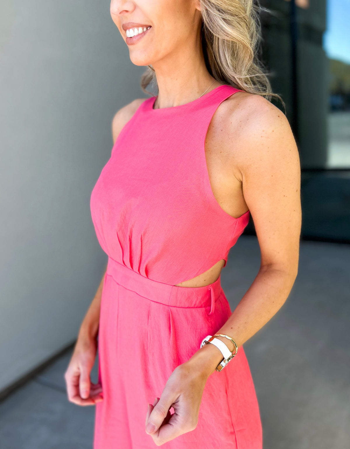 Rudy Cut Out Jumpsuit (Coral Pink)