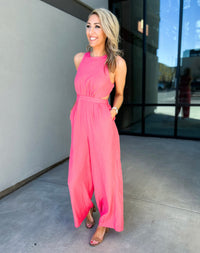 Rudy Cut Out Jumpsuit (Coral Pink)