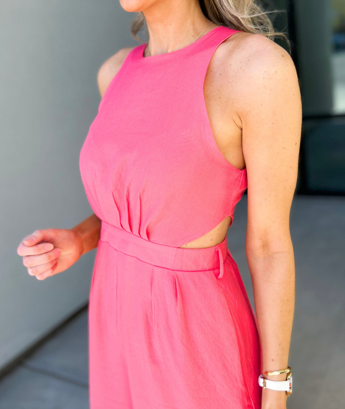Rudy Cut Out Jumpsuit (Coral Pink)