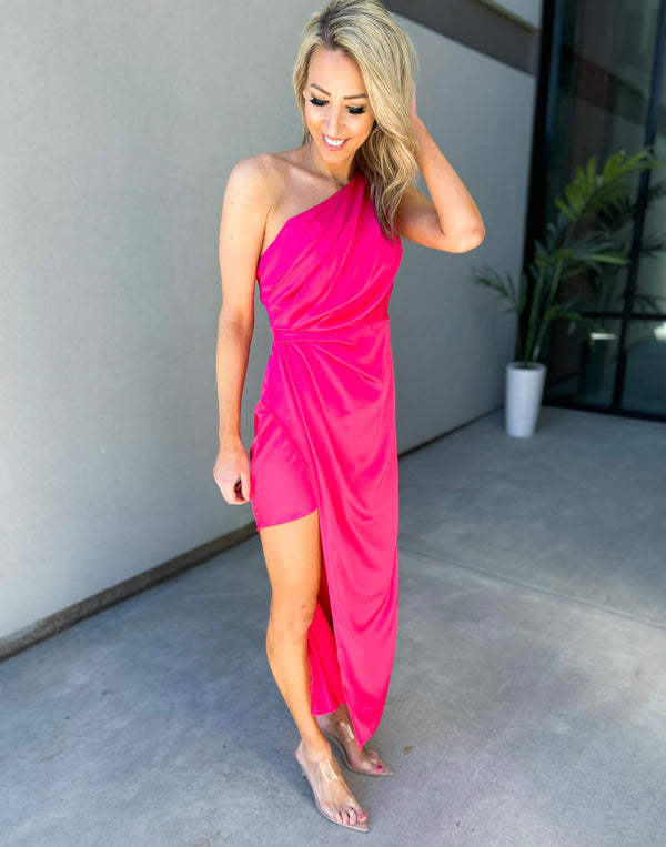 Always You Satin One Shoulder Dress