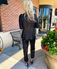 Nayla Oversized Sequin Blazer (Black)