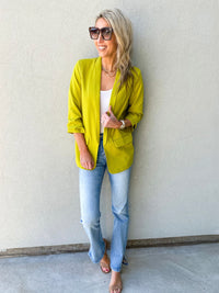 Bonny Boyfriend Blazer (Chartreuse)