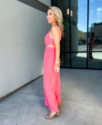 Rudy Cut Out Jumpsuit (Coral Pink)