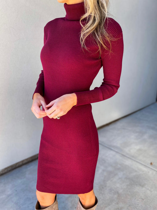 Ember Ribbed Midi Sweater Dress