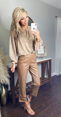 Holmes Faux Leather Straight Leg Pants