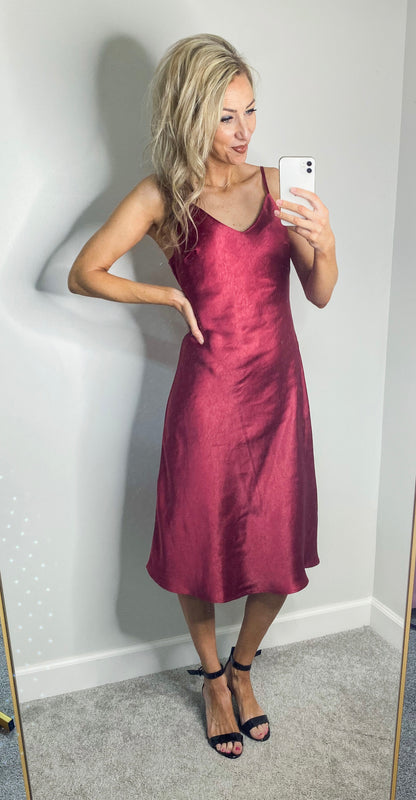 Liz Satin Midi Dress
