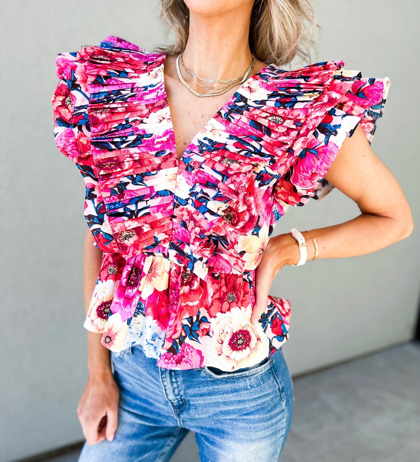 BUDDYLOVE Nia Ruffle Floral Top