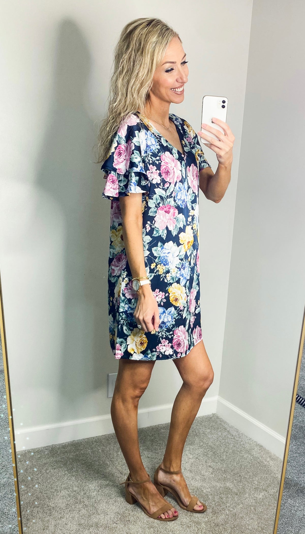 Tiana Floral Satin Dress