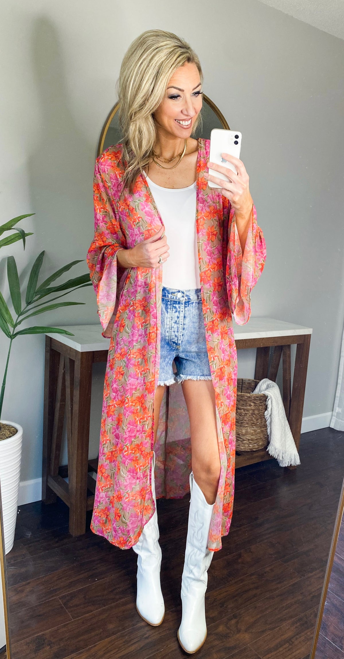 June in Bloom Floral Kimono