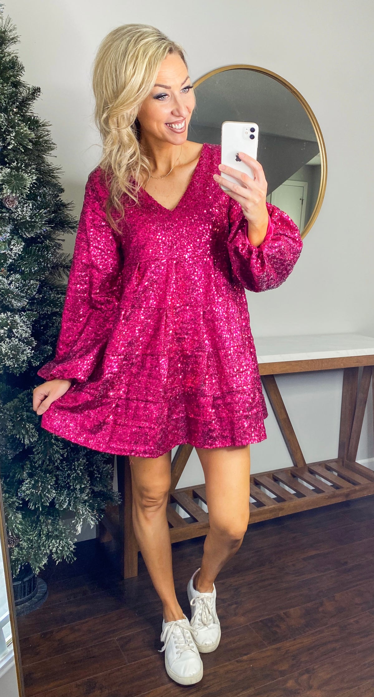 Such a Joy sequin Balloon Sleeve Dress